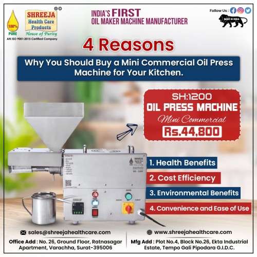 4 reasons why you should buy a mini commercial oil press machine for your Kitchen